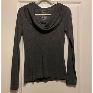 Grey scoop neck top